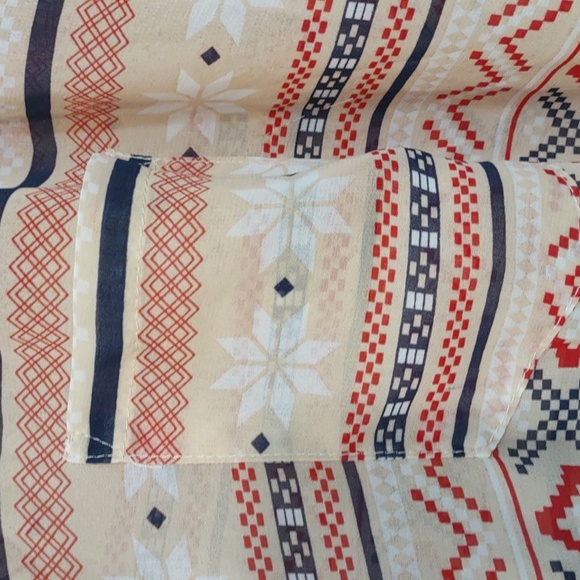 USED KIKI LA RUE PATTERN SHIRT 100% POLYESTER SIZE L - Picture 8 of 13